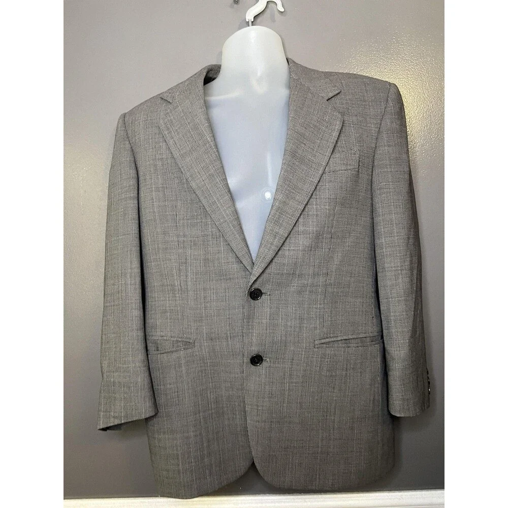 Missoni EXAMPLE Suit Jacket Mens 40 Gray Check Two Button Lined Business Italy